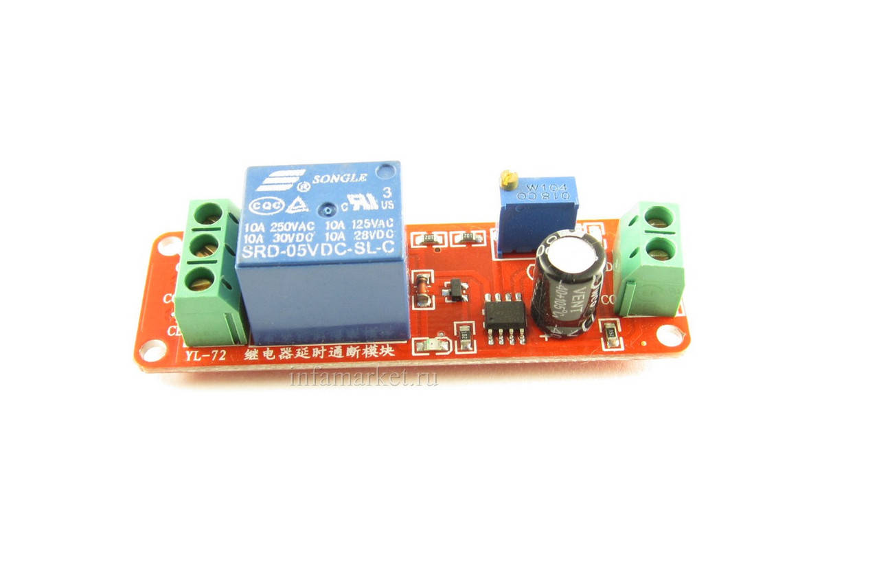 

Модуль реле задержки включения на NE555 (12V 0-10 сек 2500W)