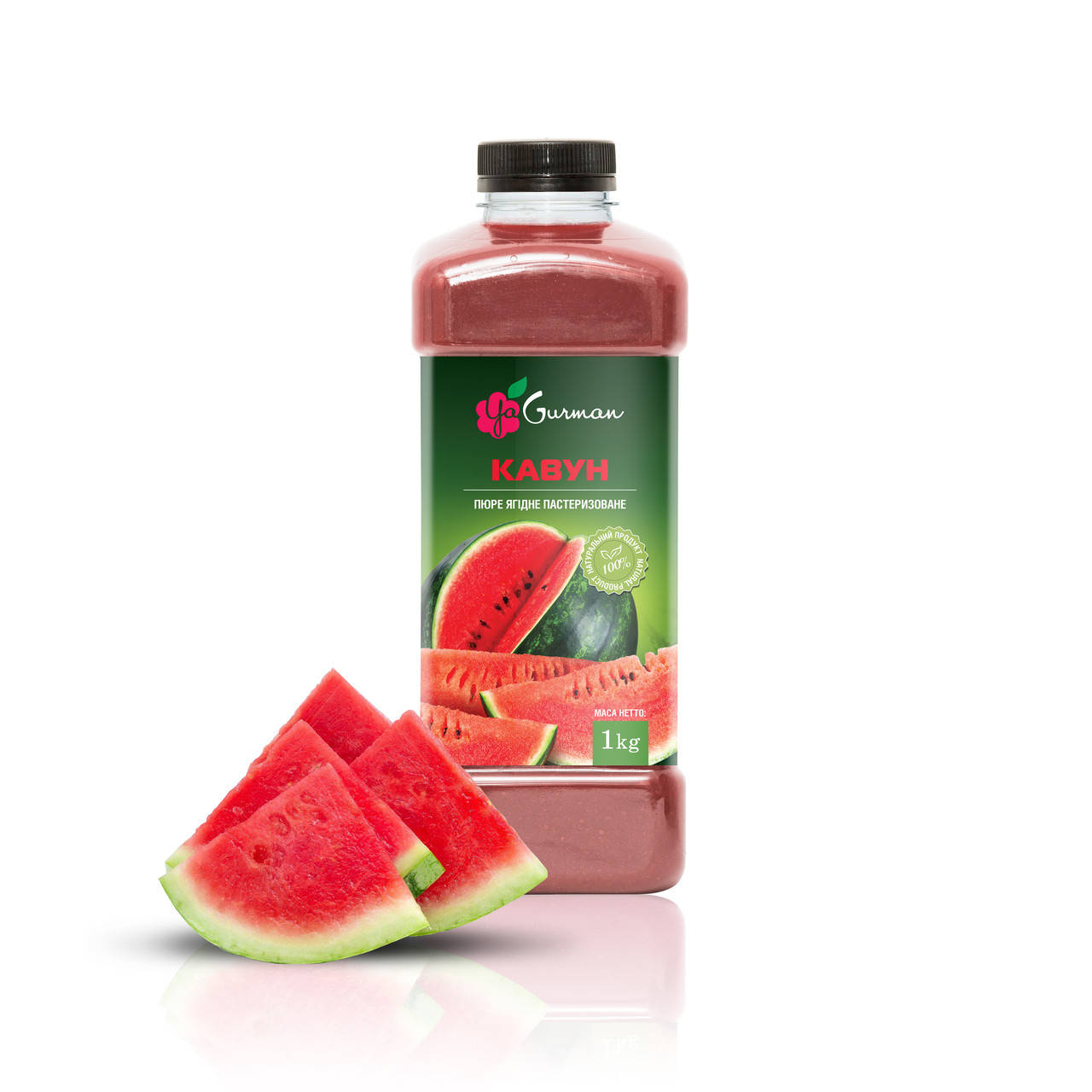 

Кавун, пюре пастеризоване 10% цукру, YaGurman 1кг