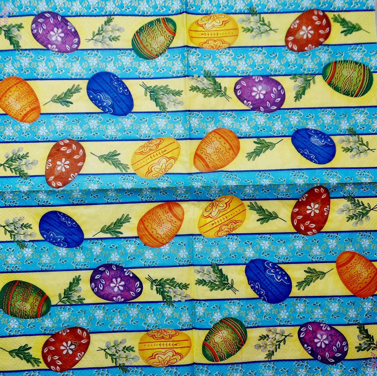 

Салфетка декупажная 33x33 см 9 "Яйца в синий ряд"