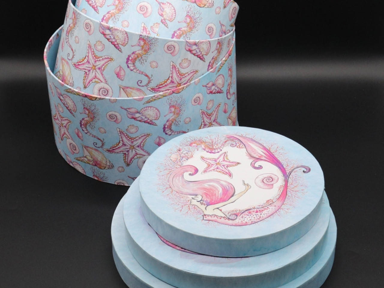 

Коробка для цветов круглая. 3шт/комплект. 26х14см