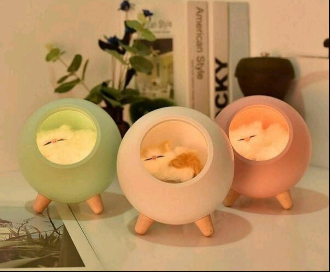 

Ночник Котик в домике из бука, Желтый