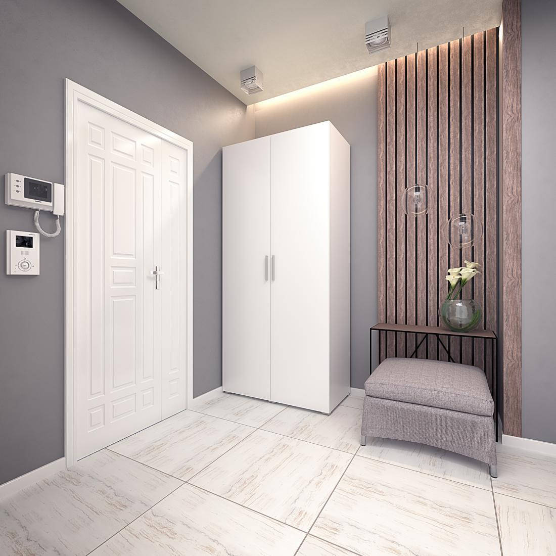 

Шкаф распашной в спальню на 2 двери, с трубой, Ш1000*В2190*Г520 белый