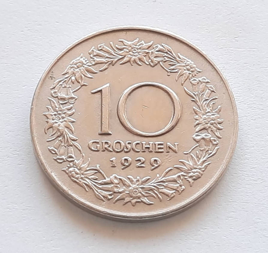 

Австрия 10 грошей 1929