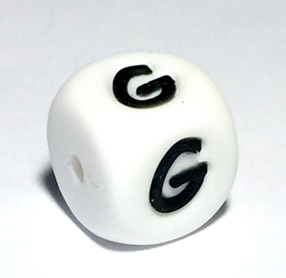 

Буква - G (силиконовые бусины), Белый