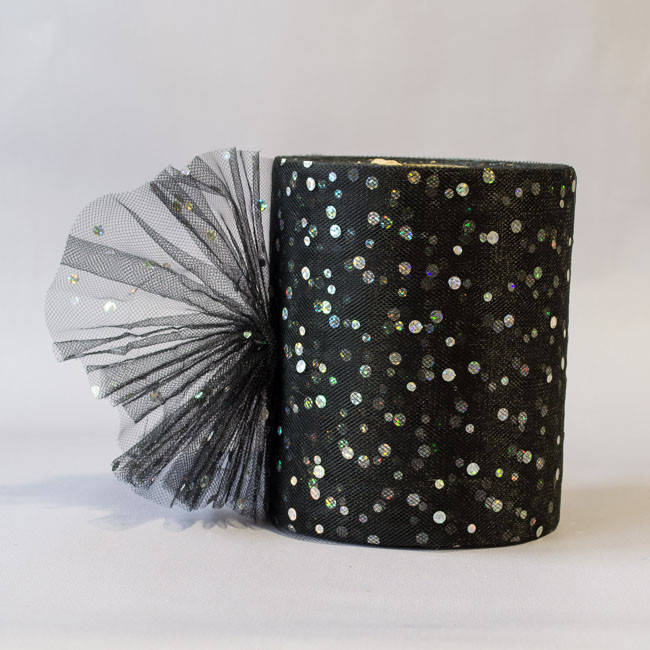 

Фатин Горохи черный за 3 м. Фат-12