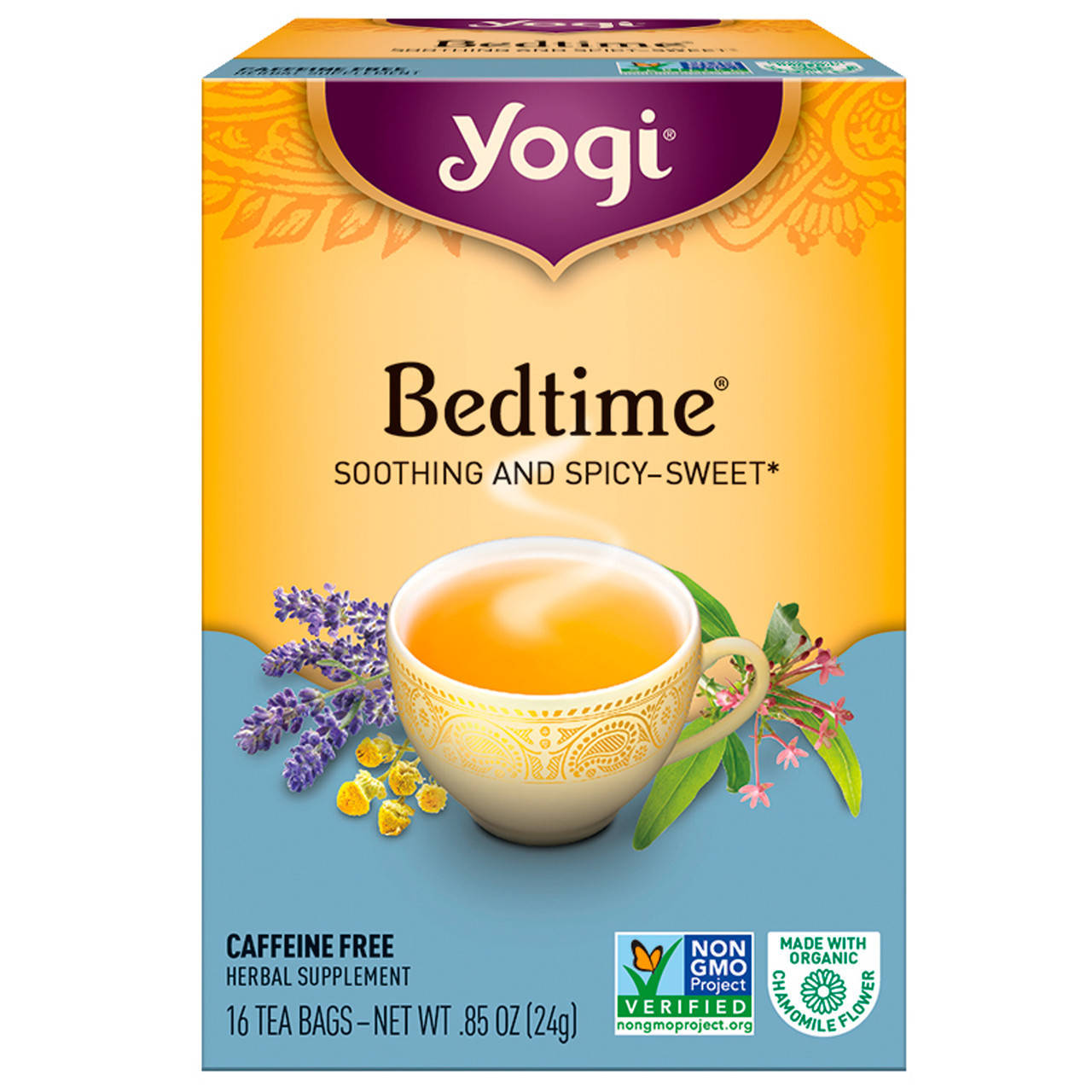 

Yogi Tea, Bedtime, без кофеина, 16 чайных пакетиков, 0,85 унции (24 г)