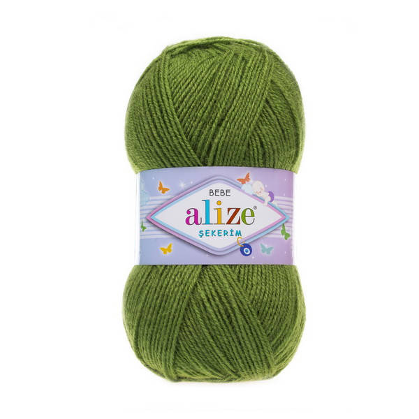 

210 Пряжа Alize Sekerim Bebe зеленый, Зелёный