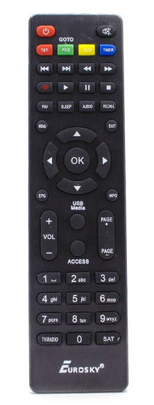 

Пульт Eurosky ES-4080 HD, SatCom 4110HD, 4150HD, Q-44, Star Trak S2 и др., Черный