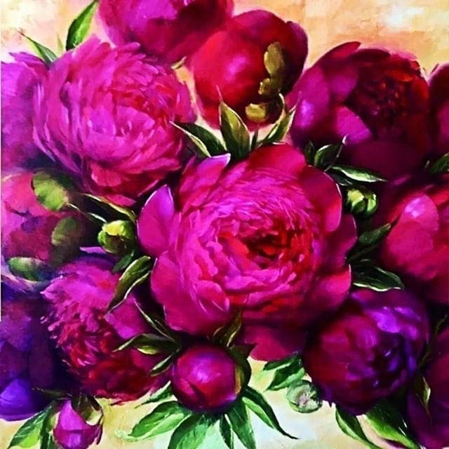 

Алмазная вышивка "Пионы" 40х40 алмазная мозаика полная выкладка квадратные алмазы