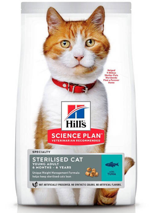 

HILLS SP Fel Young Adult Sterilised Cat Tn-Мол.дор.стериліз.кішка/тунець- 1,5 кг