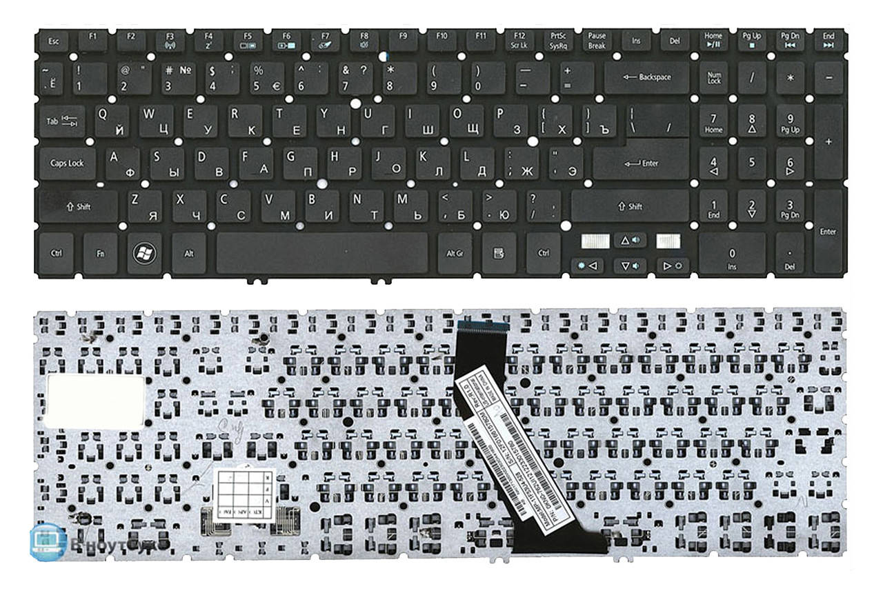 

Клавиатура для ноутбука Acer Aspire V5-572G, матовая (60.RYKN5.010), Черный