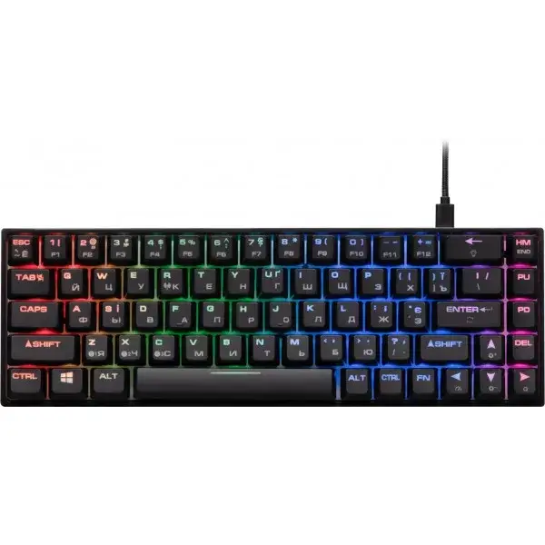 

Клавиатура 2E KG380 Black (2E-KG380UBK-RD) RGB 68key Gateron Red Bluetooth/USB беспроводная