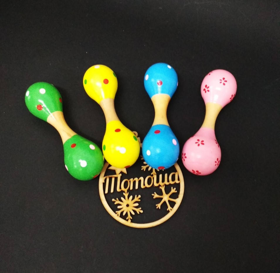 

Деревянная музыкальная игрушка Маракас (двусторонний) / Погремушка