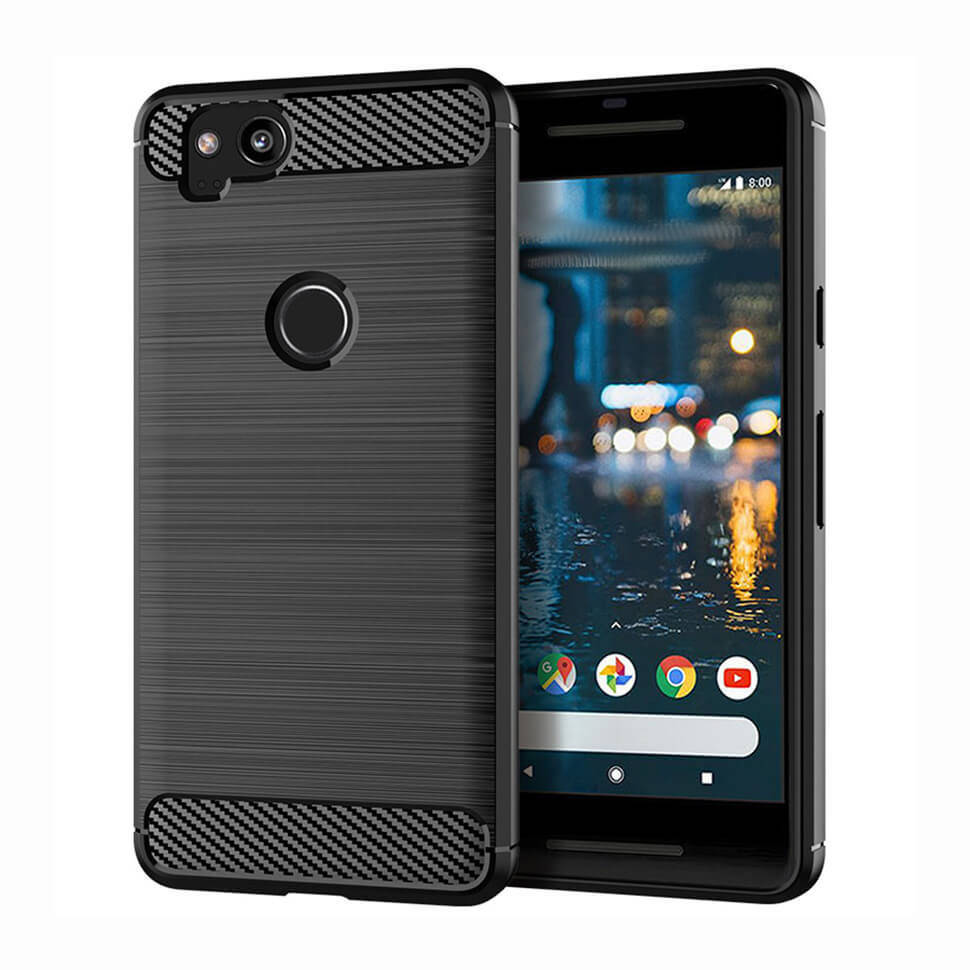 

Чехол Lenuo Carbon Fiber для Google Pixel 2 Black, Черный