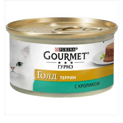 

Влажный корм Purina Gourmet Gold для кошек, террин с кроликом (кусочки в паштете), 85 г