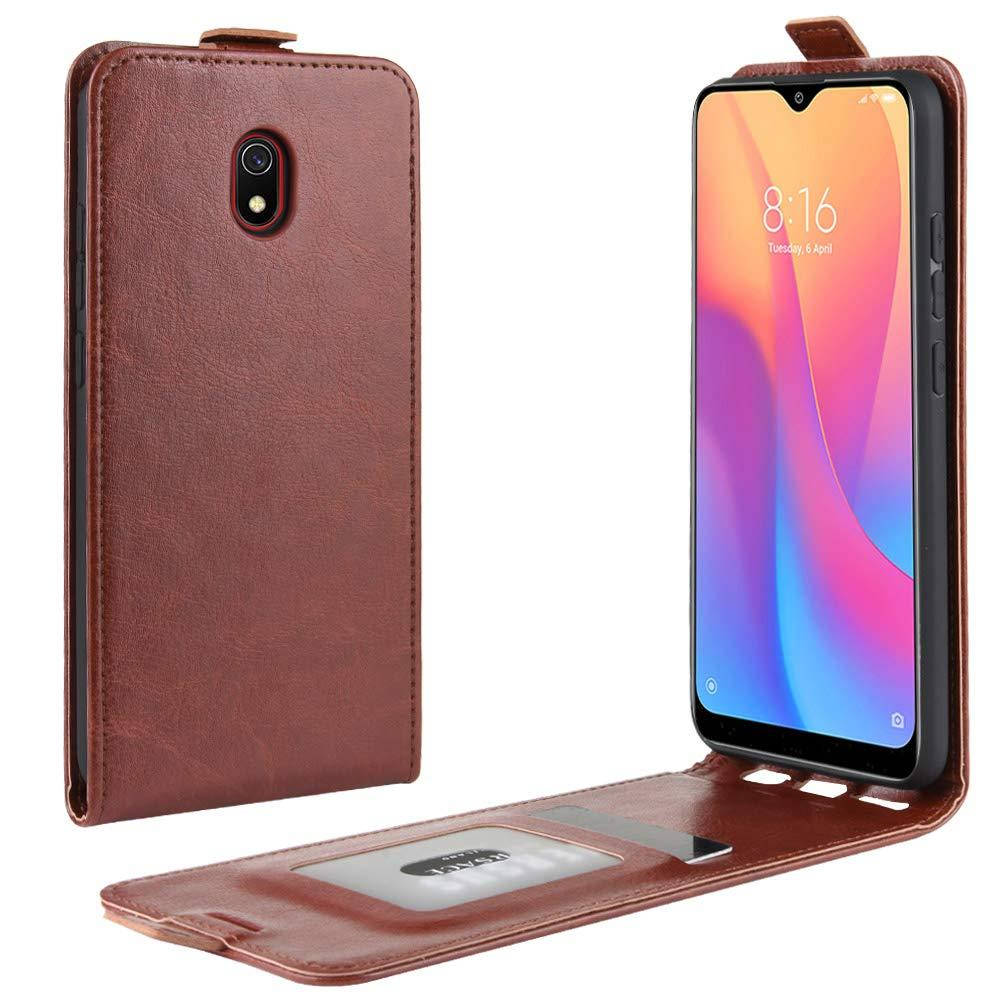 

Чехол IETP для Xiaomi Redmi 8A флип вертикальный кожа PU коричневый