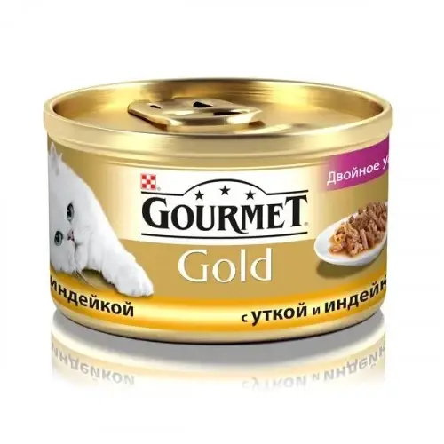 

Влажный корм Purina Gourmet Gold для кошек, с уткой и индейкой, 85 г