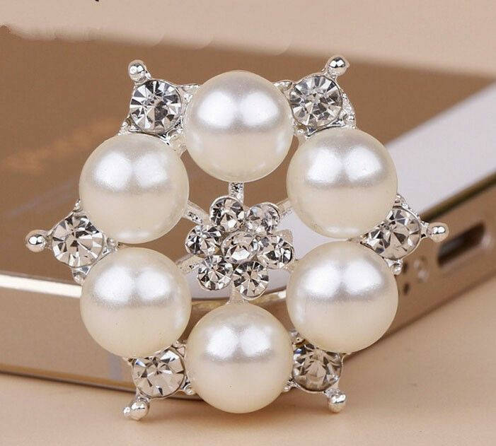 

Металлический декор Цветок-снежинка со стразами серебро 2,8 см, Серебристый