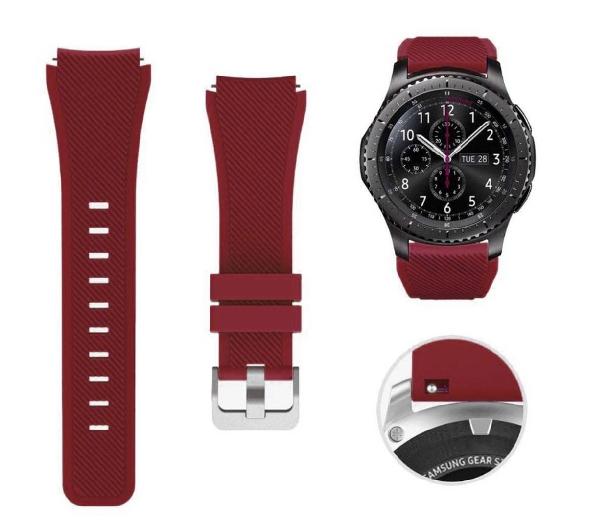 

Ремешок для часов Samsung Gear S3 Frontier Тёмно-красный