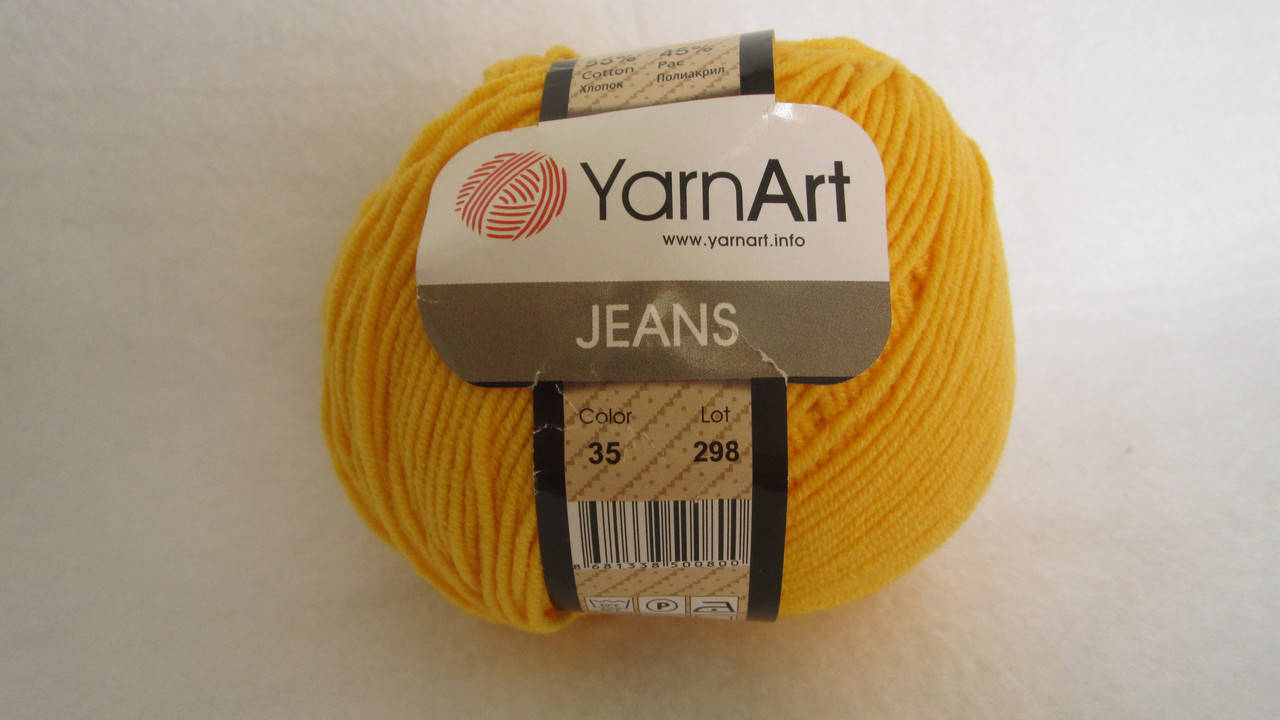 

Пряжа YarnArt Jeans , цвет - желтый.