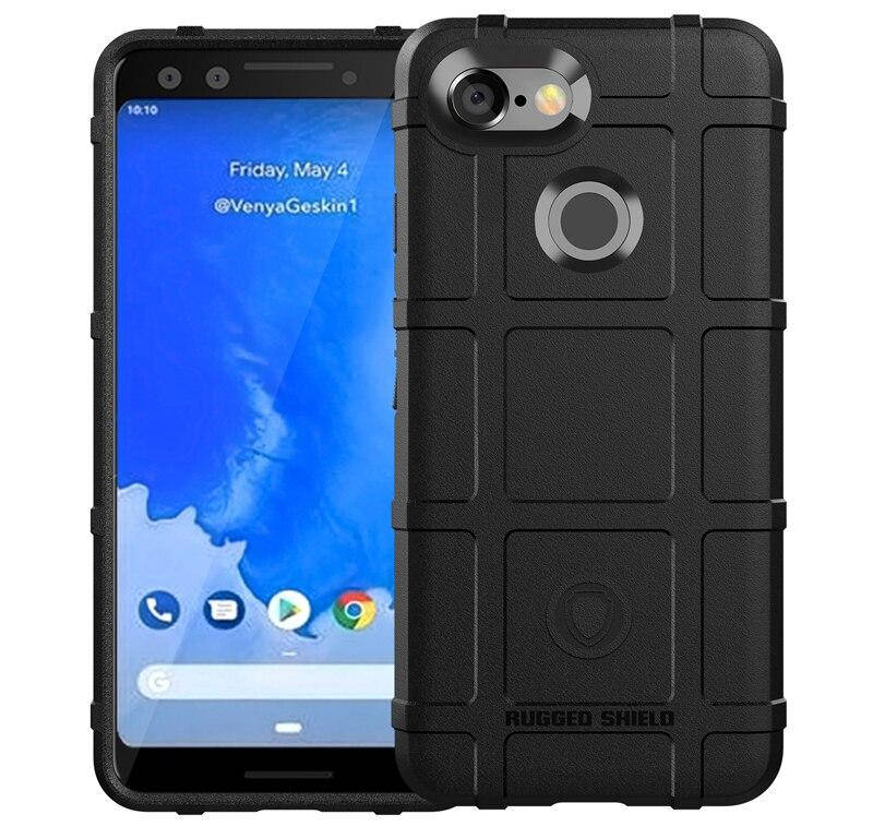

Противоударный чехол бампер Rugged Shield для Google Pixel 3 черный резиновый