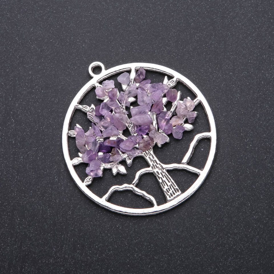 

Кулон "Дерево счастья " Аметист, диаметр 57мм