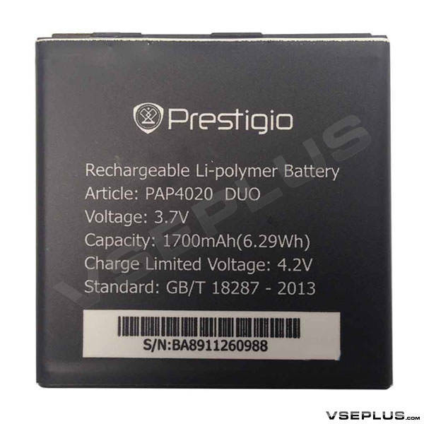 

Аккумулятор Prestigio MultiPhone PAP 3500 DUO / MultiPhone PAP 4020 DUO, original