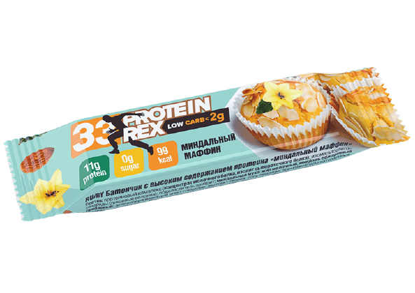 

Протеиновый батончик ProteinRex Миндальный Маффин (35 грамм)