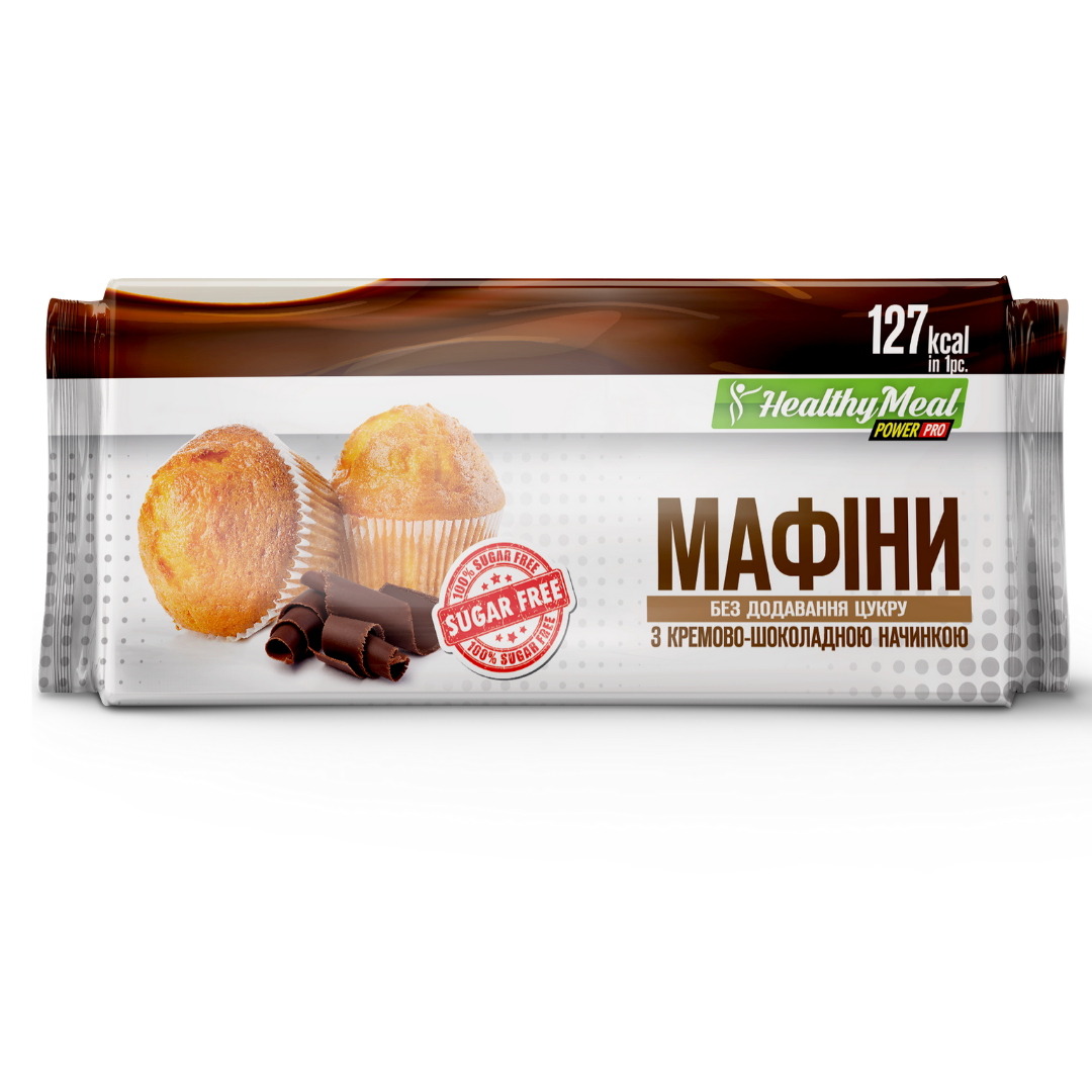 

Мафіни Power Pro (без цукру) (2х35 грам), кремово-шоколадна начинка
