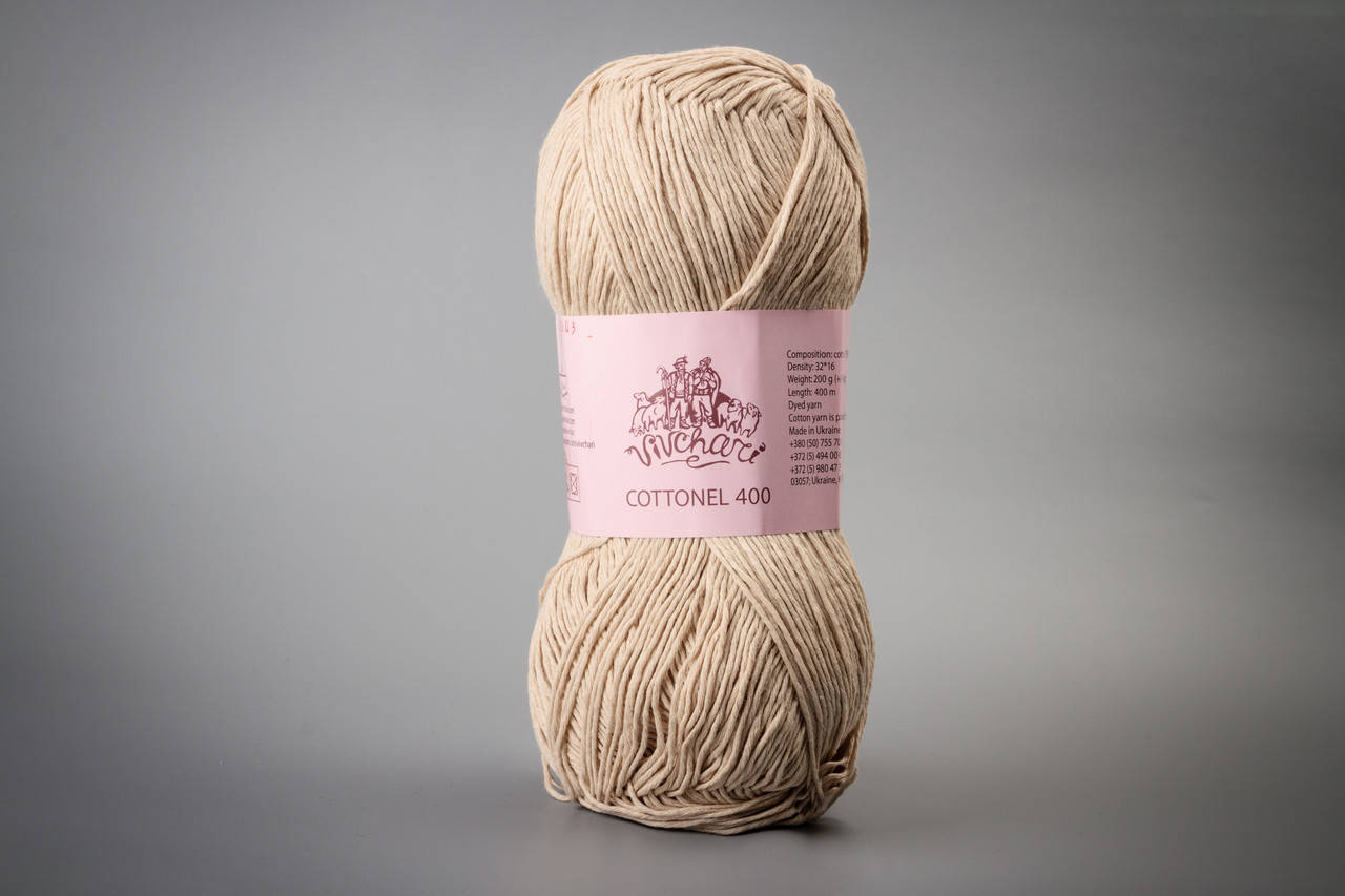 

Пряжа хлопковая Vivchari Cottonel 400, Color No.2003 бежевый