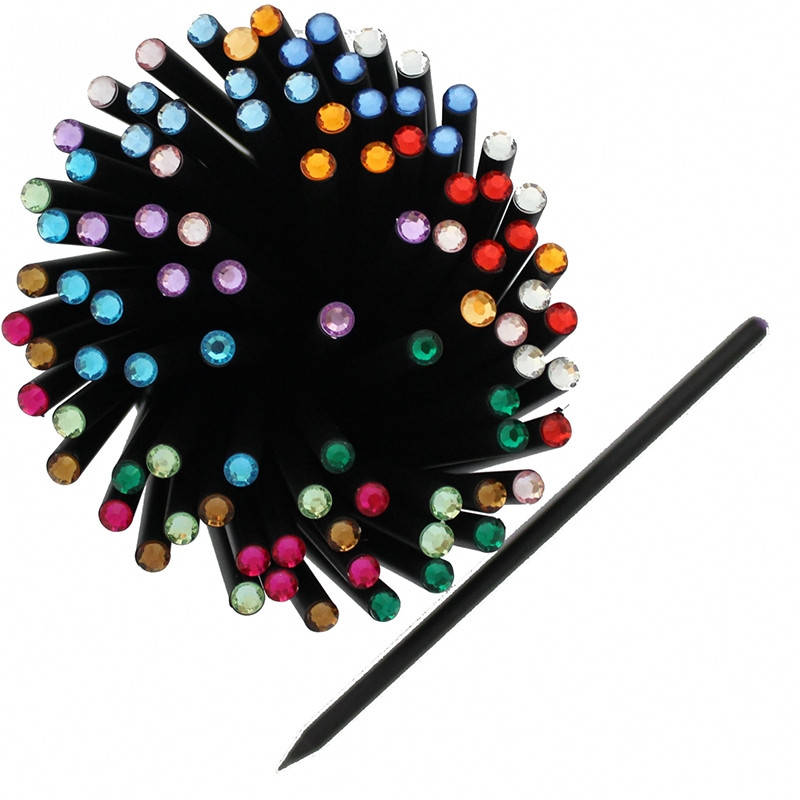 

Карандаш черногрифельный со стразами в банке