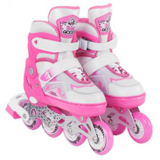 

Ролики роликовые коньки розового цвета р.34-37, Розовый