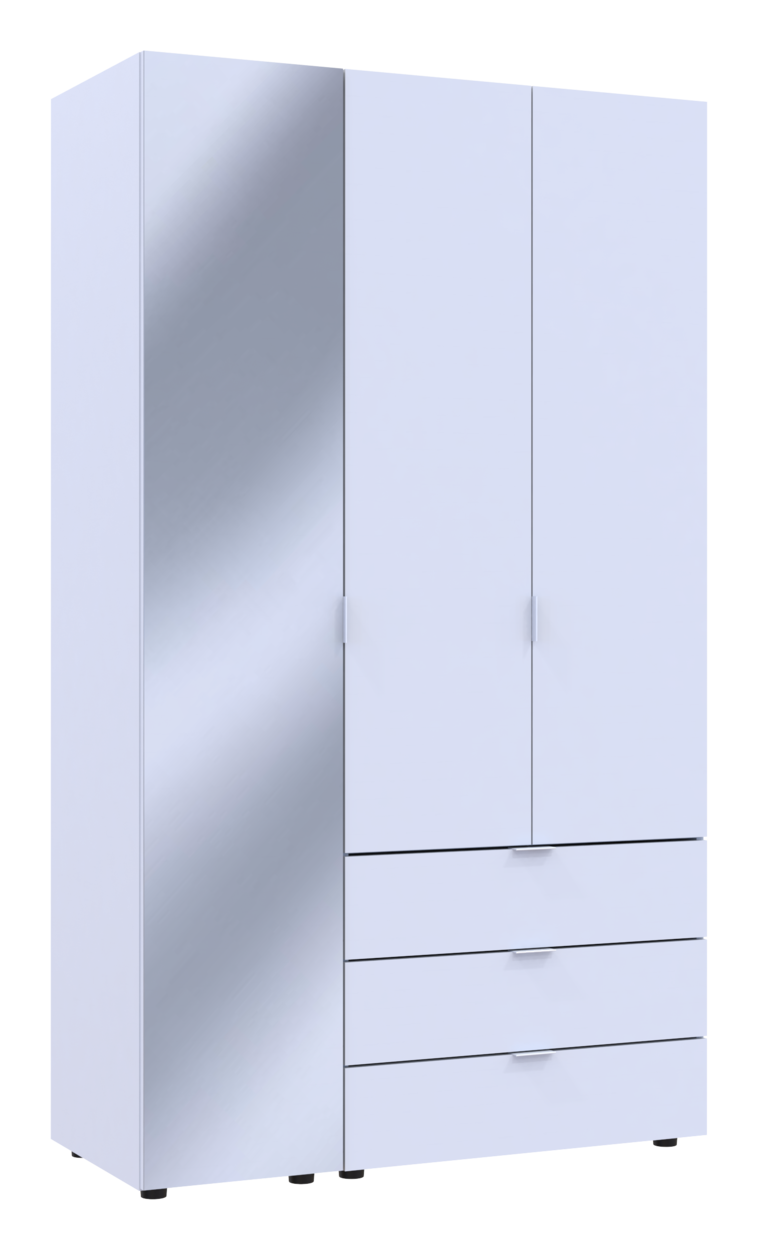 Шафа для одягу Doros Гелар Білий 2ДСП/Дзеркало 116.5х49.5х203.4 (42002154) 3