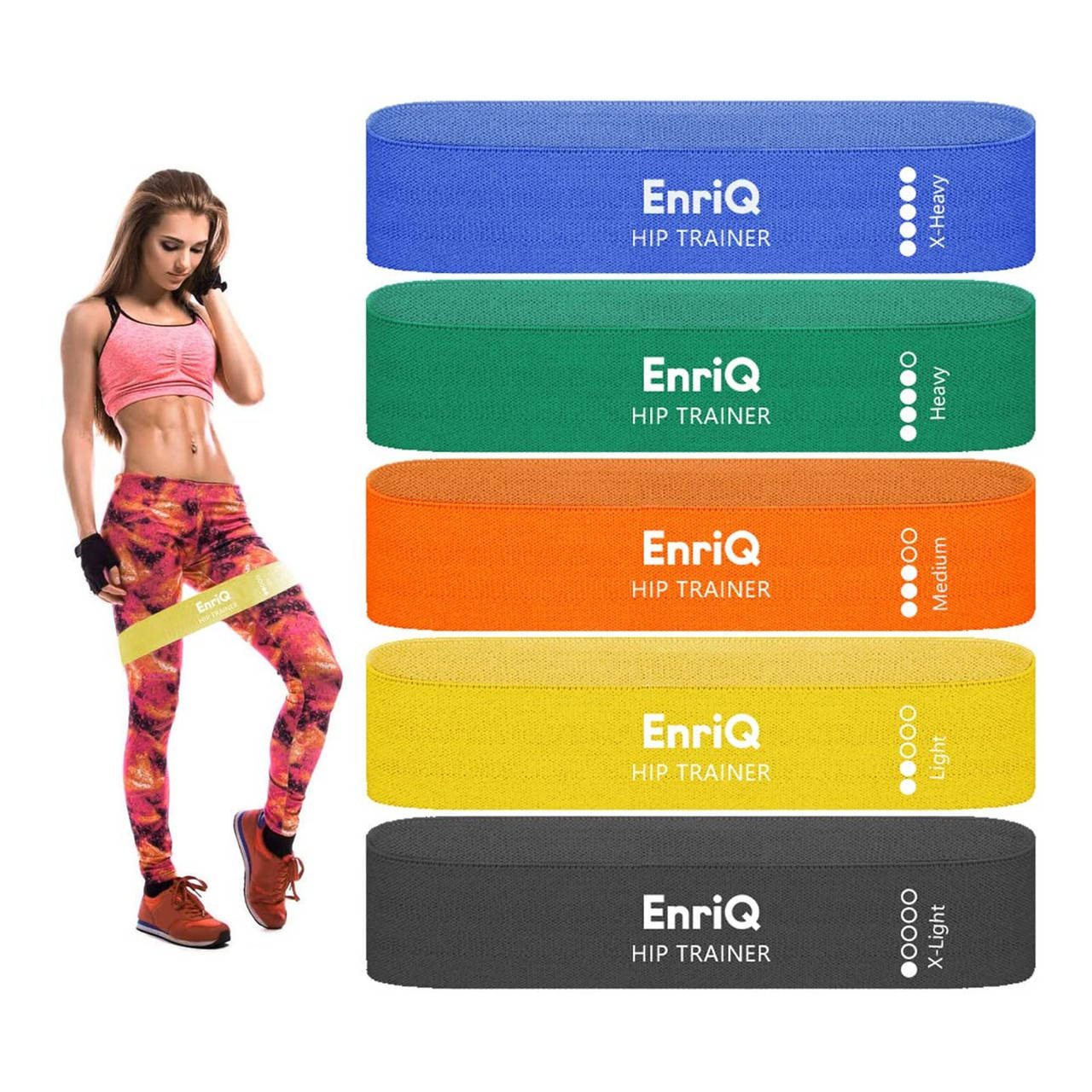 

Набор тканевых ленточных эспандеров EnriQ Hip Bands (5 шт, сумка-чехол)