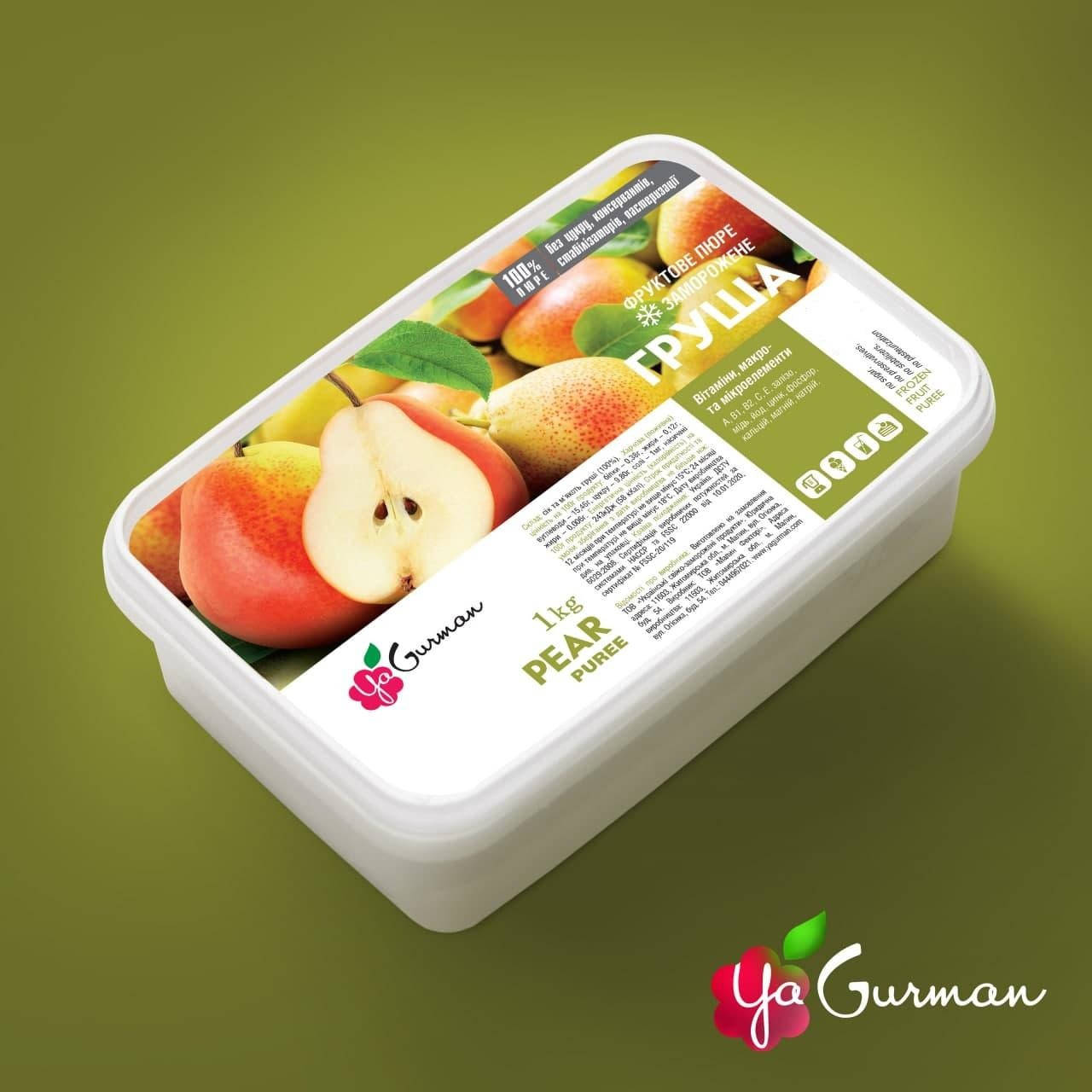 

Груша, пюре заморожене без цукру, YaGurman 1кг