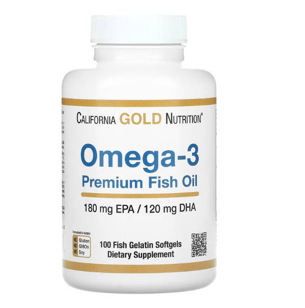 

Жирные кислоты Омега-3, California Gold Nutrition, (100 капусл)