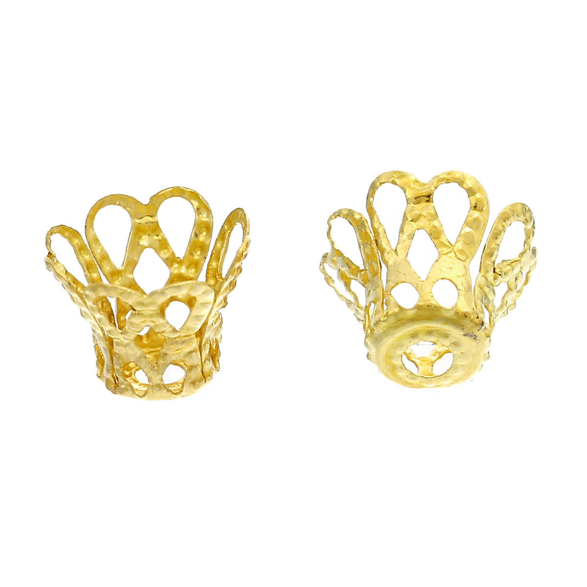 

Шапочка для бусин, Обниматель, Металлический сплав, Цветок, Цвет: золото (для 8 мм - 6 мм бусины) 5 мм x 7 мм