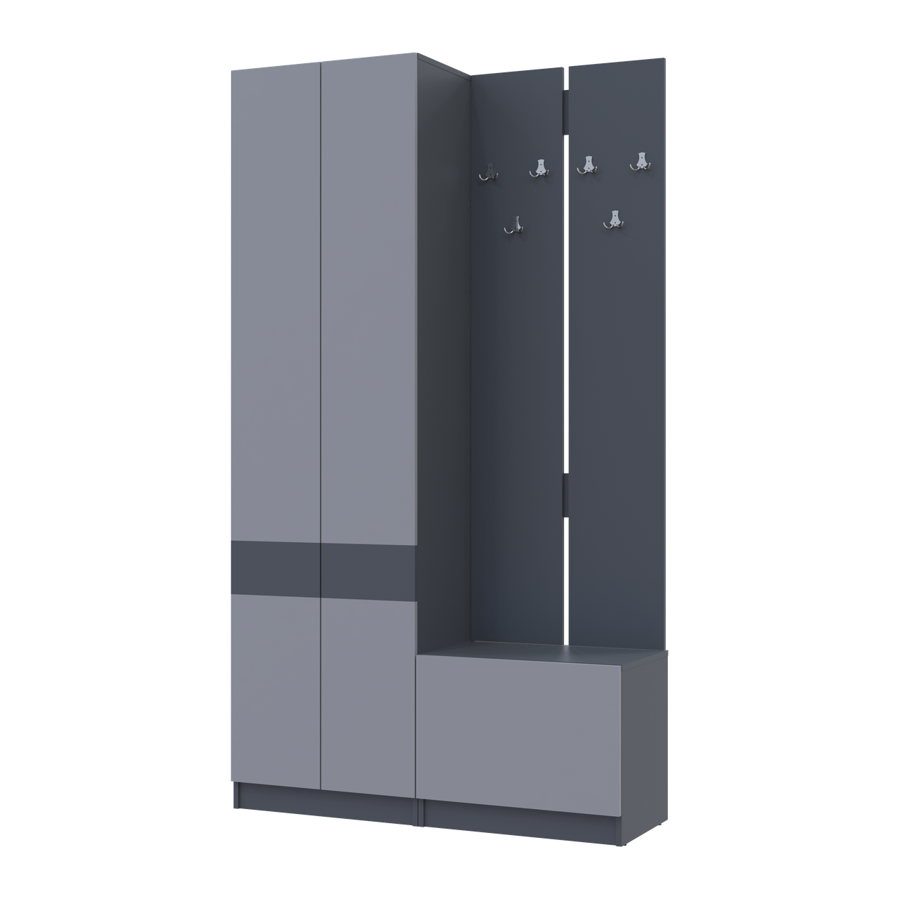 Передпокій Doros Сола 1+3 Doros Графіт/Сірий ДСП 120х40х215 (42005152)