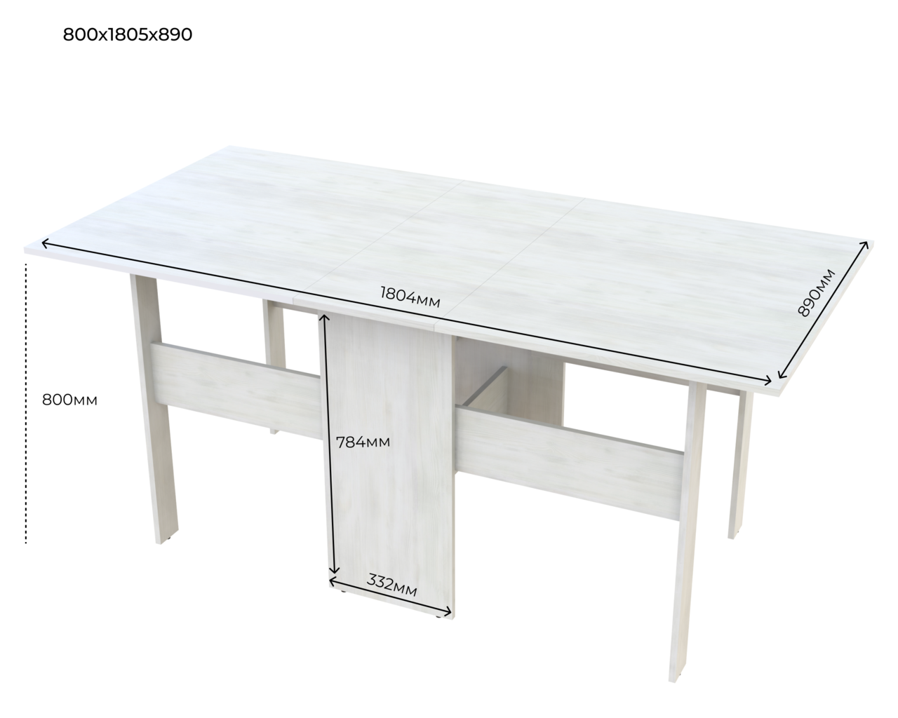 Столовий стіл Doros Торонто Біле дерево 180х89х80 (41510094) 6