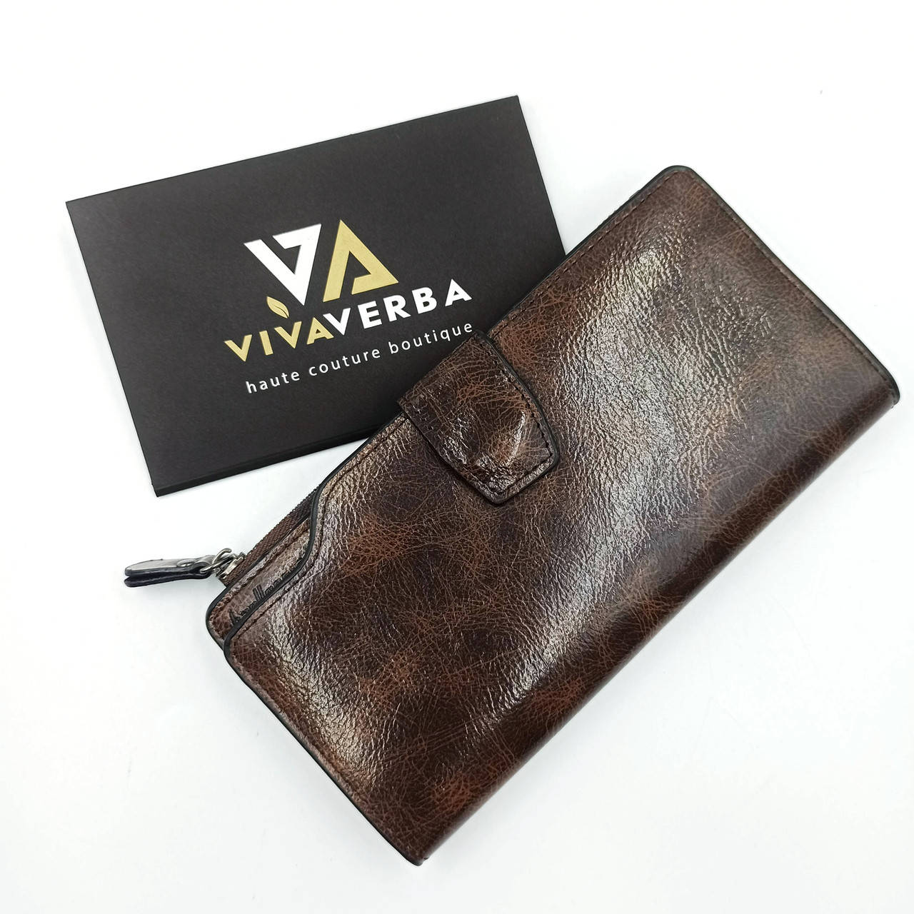 

Большой женский мягкий коричневый кошелек из экокожи Арт.2035 Baellerry (Китай)