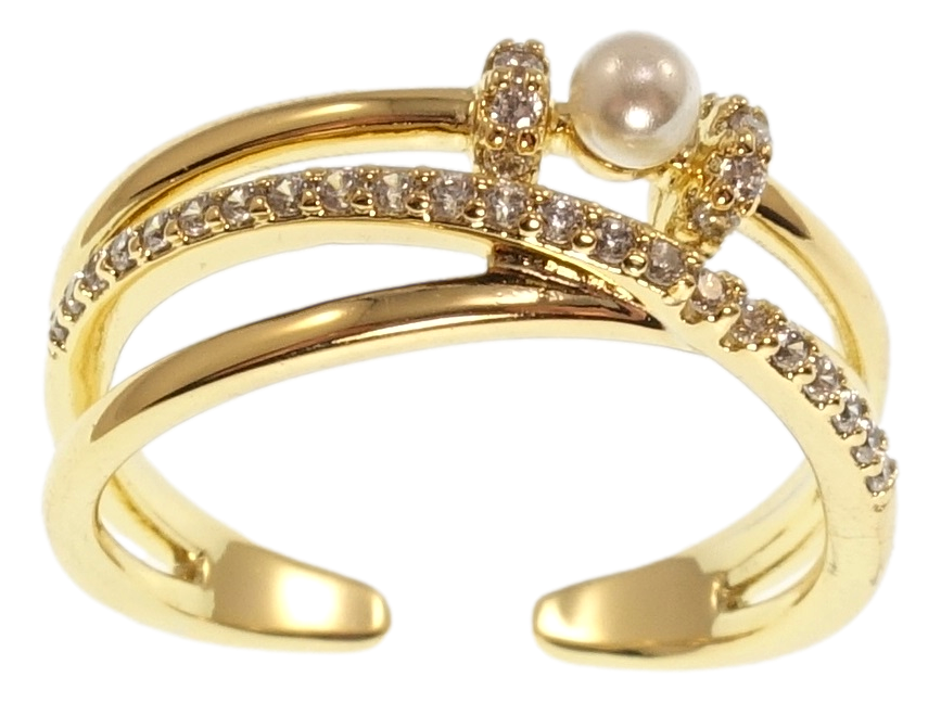 

Кольцо Xuping QQMM Позолота 14K "Инкрустация цирконием с жемчужиной" р.17-18