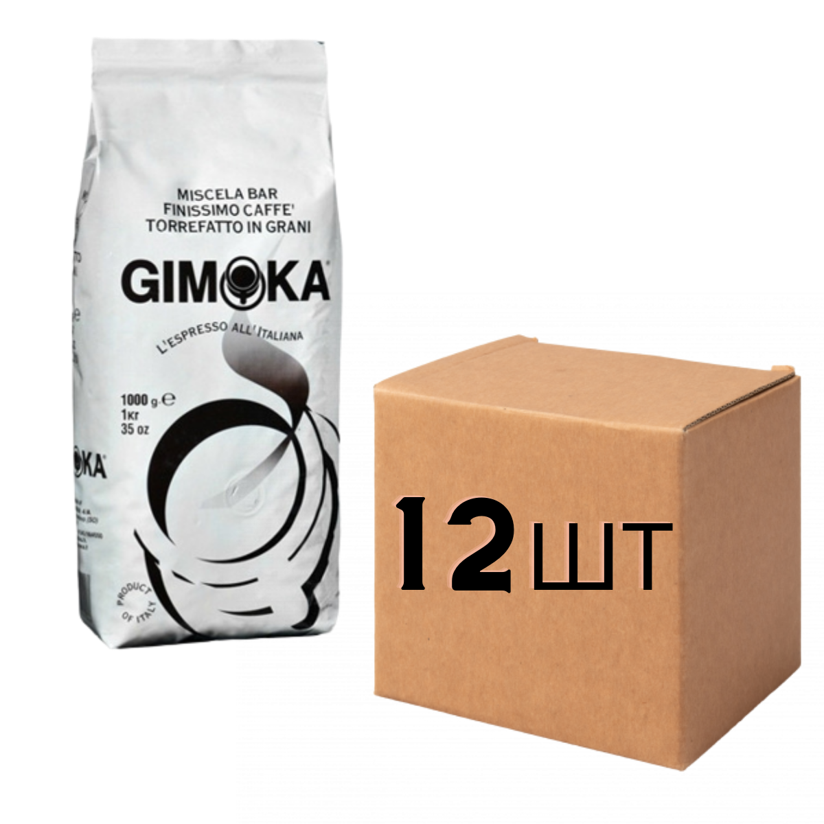 

Ящик кофе в зернах Gimoka Gusto Ricco Bianco 1кг (в ящике 12 шт)