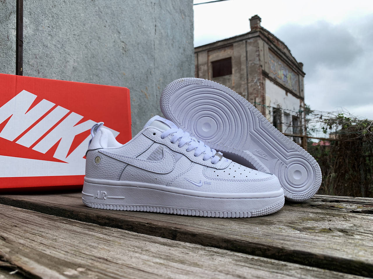

Мужские кроссовки Nike Air Force 1'82 (41-46) Full White белые, Белый