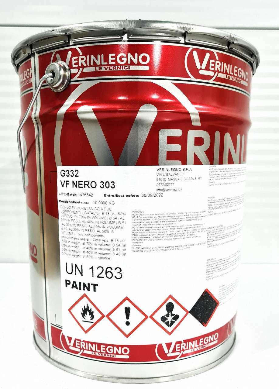 

Грунт VF NERO 303 - чёрный универсальный для МДФ и дорогих отделок (Verinlegno), тара: 25л, Черный
