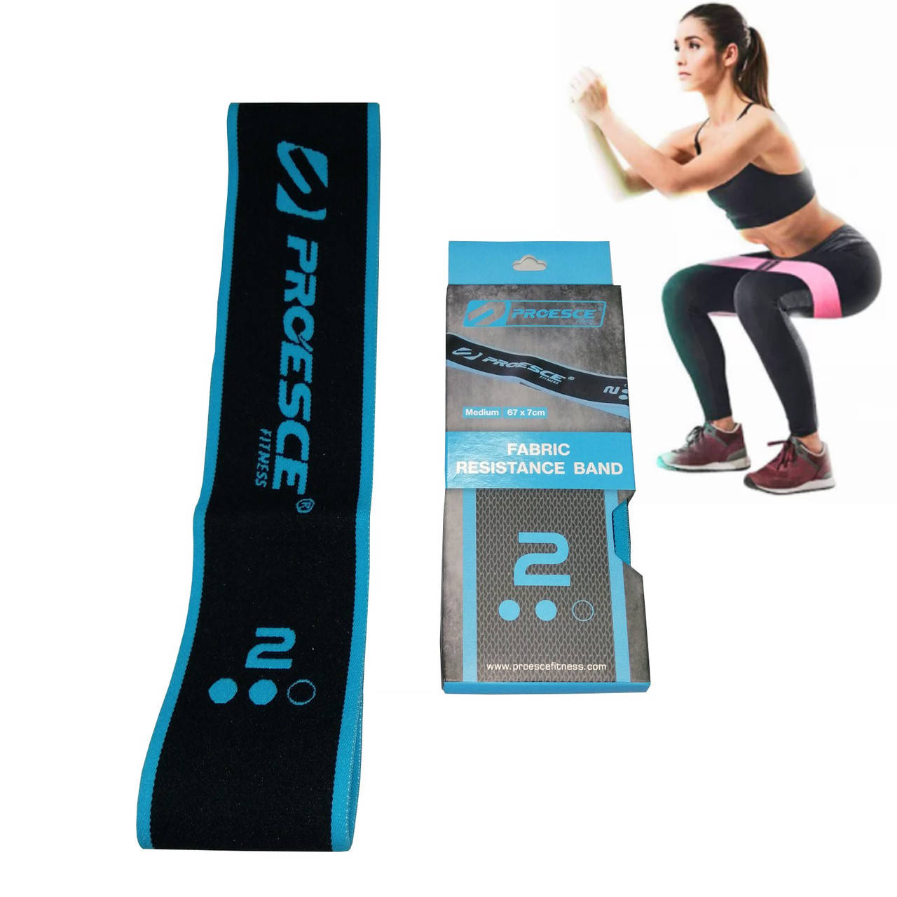 

Тканевая резинка для фитнеса и спорта HIP LOOP (нейлон, латекс, р-р 66x7см) голубая