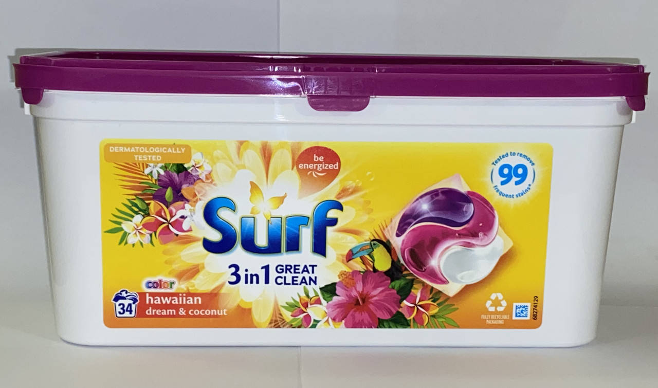 

Гелеві капсули Surf 3in1 Color Hawaiian dream & coconut 34 прань