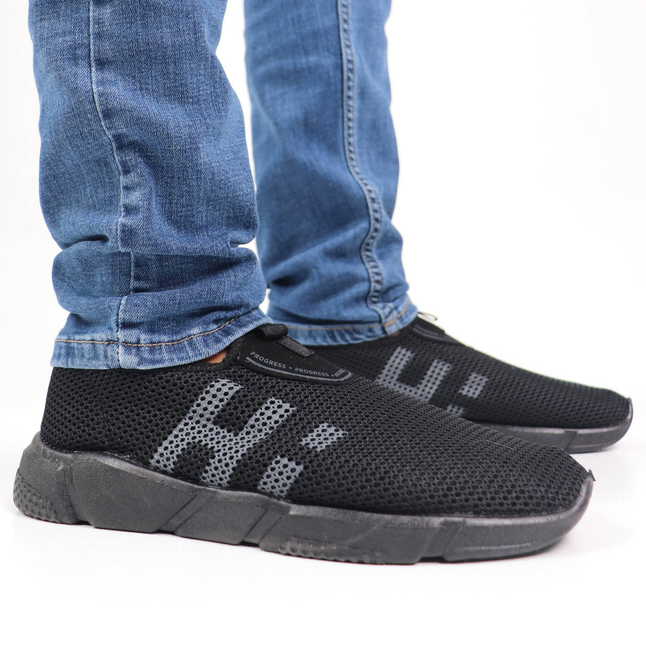 

Мужские кросовки без шнурков, Черный