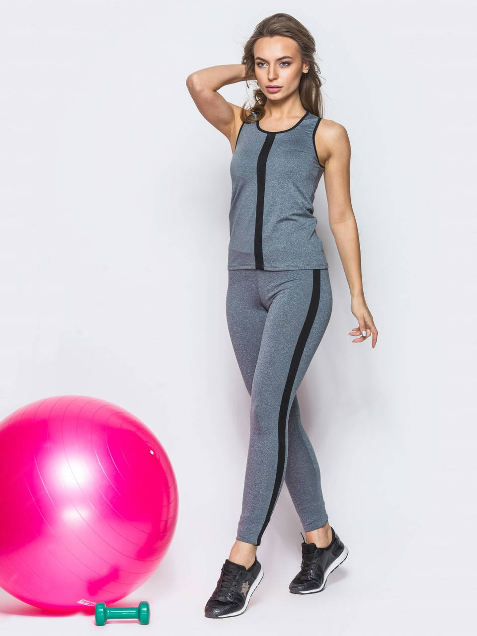 

Женский спортивный костюм для фитнеса Go fitness (майка + леггинсы) XS-XXL 70081