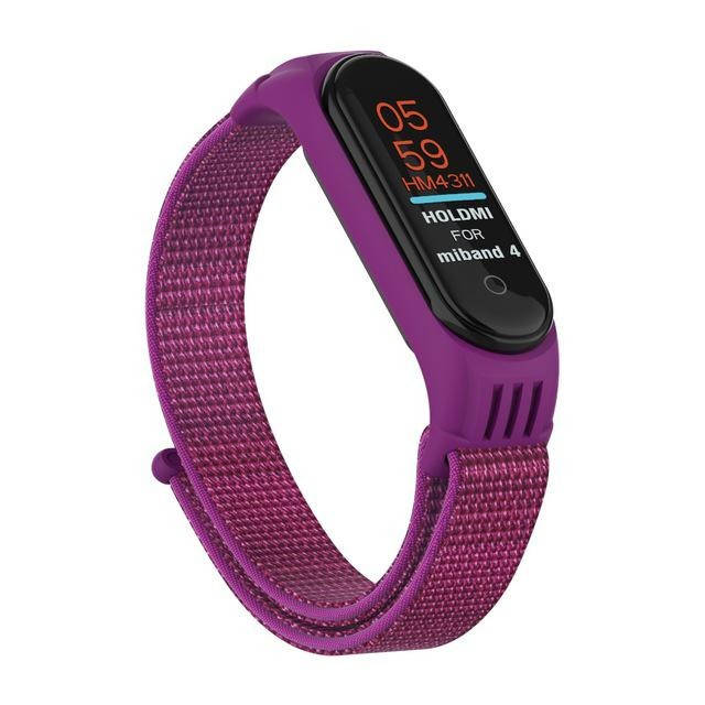 

Мягкий нейлоновый ремешок для фитнес браслет Mi band M5 и Mi band M6 Фиолетовый