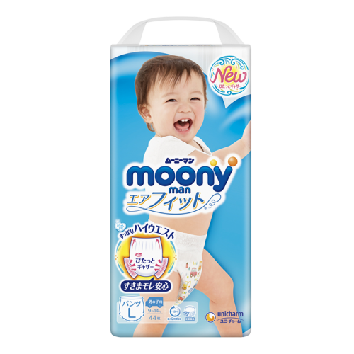 

Moony подгузники – трусики Air Fit L (9-14) кг, 44 шт. для мальчика (mp013)